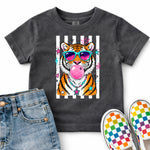 Preppy Tiger with Bubblegum and Sunglasses DTF Transfer DTF Heat Press Transfer from Sweet Tee Transfers