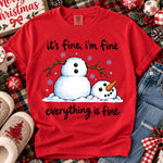 Meltdown Snowman Christmas DTF Transfer DTF Heat Press Transfer from Sweet Tee Transfers