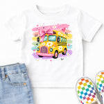 Back to School Brushstroke Bus DTF Transfer DTF Heat Press Transfer from Sweet Tee Transfers
