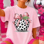 Cow Print Apple with Pink Bow DTF Transfer DTF Heat Press Transfer from Sweet Tee Transfers