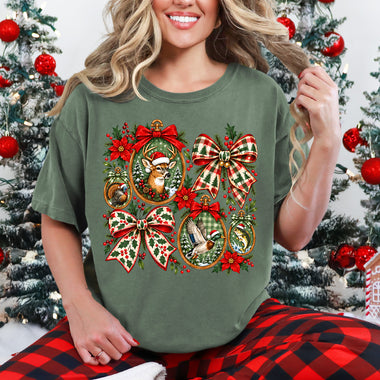Christmas Hunting Cameo Ornaments DTF Transfer DTF Heat Press Transfer from Sweet Tee Transfers