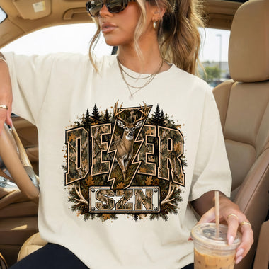 Deer SZN Camo DTF Transfer DTF Heat Press Transfer from Sweet Tee Transfers
