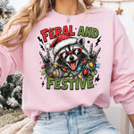 Feral and Festive Rocker Raccoon DTF Transfer DTF Heat Press Transfer from Sweet Tee Transfers