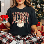 Merry Varsity Santa DTF Transfer DTF Heat Press Transfer from Sweet Tee Transfers