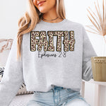 Faith Leopard Print Ephesians 2:8 DTF Transfer DTF Heat Press Transfer from Sweet Tee Transfers