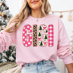 Gigi Pink Cheetah Christmas DTF Transfer DTF Heat Press Transfer from Sweet Tee Transfers