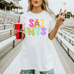 Saints School Mascot DTF Transfer – Bright Letters DTF Heat Press Transfer from Sweet Tee Transfers