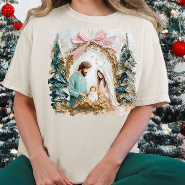 Nativity Scene Brushstroke DTF Transfer DTF Heat Press Transfer from Sweet Tee Transfers
