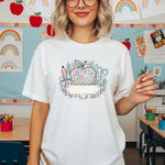Custom Floral Teacher Apple DTF Transfer DTF Heat Press Transfer from Sweet Tee Transfers