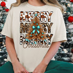 Merry Christmas Stacked Western DTF Transfer DTF Heat Press Transfer from Sweet Tee Transfers