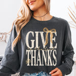 Give Thanks to the Lord Bow DTF Transfer DTF Heat Press Transfer from Sweet Tee Transfers