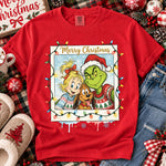 Merry Christmas Holiday Cartoon Art Frame Christmas Lights DTF Transfer DTF Heat Press Transfer from Sweet Tee Transfers