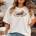 Fall Otter with Pumpkin DTF Transfer DTF Heat Press Transfer from Sweet Tee Transfers