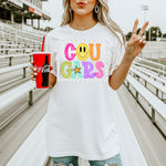 Cougars School Mascot DTF Transfer – Bright Letters DTF Heat Press Transfer from Sweet Tee Transfers