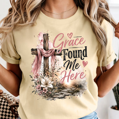 Grace Found Me Here DTF Transfer DTF Heat Press Transfer from Sweet Tee Transfers