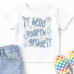 Hello Fourth Grade Striped Pastel DTF Transfer DTF Heat Press Transfer from Sweet Tee Transfers