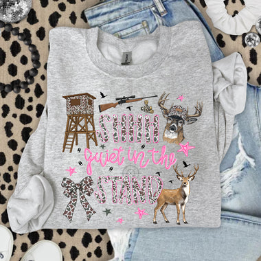 Shhh Quiet in the Stand Hunting DTF Transfer DTF Heat Press Transfer from Sweet Tee Transfers
