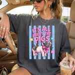 It's All About the Pigs Striped DTF Transfer DTF Heat Press Transfer from Sweet Tee Transfers