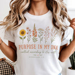 Purpose in My DNA Called According to His Will Ephesians 1:9 Wildflower DTF Transfer DTF Heat Press Transfer from Sweet Tee Transfers