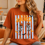 Stay Weird Skelly Pumpkin Head Striped DTF Transfer DTF Heat Press Transfer from Sweet Tee Transfers