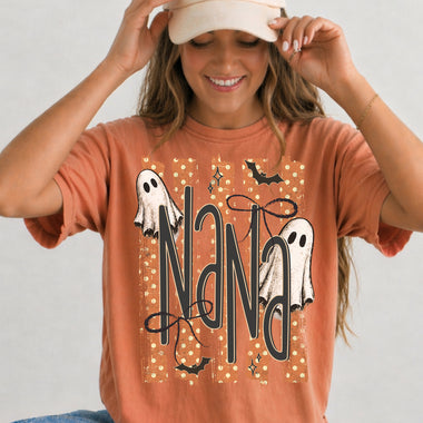 Halloween Ghost NANA Striped DTF Transfer DTF Heat Press Transfer from Sweet Tee Transfers
