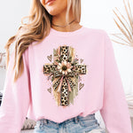 Leopard Cross Floral Bow DTF Transfer DTF Heat Press Transfer from Sweet Tee Transfers