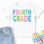 Back to School Pastel Bold Letters Fourth Grade DTF Transfer DTF Heat Press Transfer from Sweet Tee Transfers