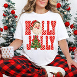 Holly Jolly Red Polkadot Santa DTF Transfer DTF Heat Press Transfer from Sweet Tee Transfers