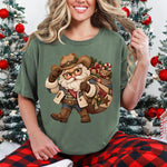 Western Santa Faux Embroidery DTF Transfer DTF Heat Press Transfer from Sweet Tee Transfers