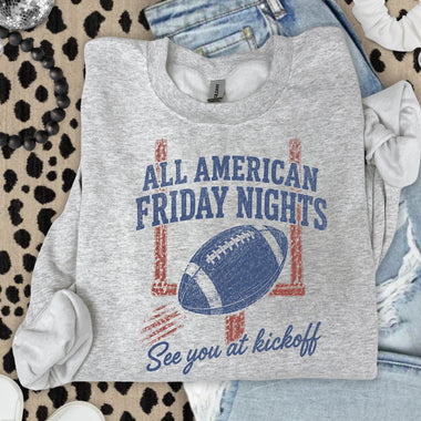 All American Friday Nights Kickoff DTF Transfer DTF Heat Press Transfer from Sweet Tee Transfers