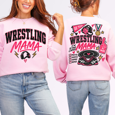 Wrestling MAMA Front and Back DTF Transfer DTF Heat Press Transfer from Sweet Tee Transfers
