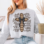 Faith Over Fear Checkered Cross DTF Transfer DTF Heat Press Transfer from Sweet Tee Transfers