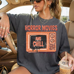 Horror Movies and Chill DTF Transfer DTF Heat Press Transfer from Sweet Tee Transfers
