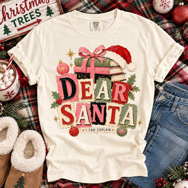 Dear Santa I Can Explain DTF Transfer DTF Heat Press Transfer from Sweet Tee Transfers