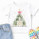 Oh Come Let Us Adore Him White Church DTF Transfer DTF Heat Press Transfer from Sweet Tee Transfers