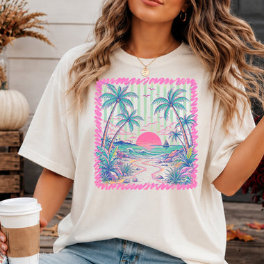 Sunset Strips Beach Scene DTF Transfer DTF Heat Press Transfer from Sweet Tee Transfers