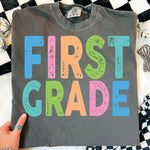 Back to School Pastel Bold Letters First Grade DTF Transfer DTF Heat Press Transfer from Sweet Tee Transfers