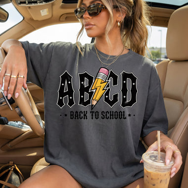 ABCD Back to School Rock DTF Transfer DTF Heat Press Transfer from Sweet Tee Transfers
