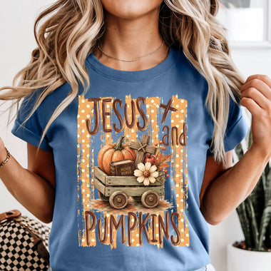 Jesus and Pumpkins DTF Transfer DTF Heat Press Transfer from Sweet Tee Transfers