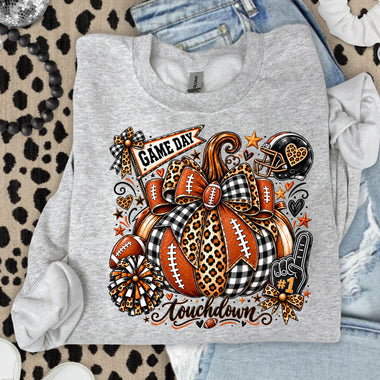 Game Day Touchdown Pumpkin DTF Transfer DTF Heat Press Transfer from Sweet Tee Transfers