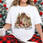 Every Knee Shall Bow Santa With Nativity DTF Transfer DTF Heat Press Transfer from Sweet Tee Transfers