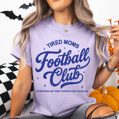 Tired Moms Football Club Blue DTF Transfer DTF Heat Press Transfer from Sweet Tee Transfers