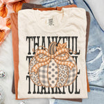 Thankful Stacked Pumpkin DTF Transfer DTF Heat Press Transfer from Sweet Tee Transfers