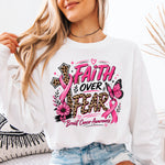 Breast Cancer Awareness Faith Over Fear DTF Transfer DTF Heat Press Transfer from Sweet Tee Transfers