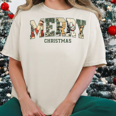 Merry Christmas Varsity Vintage DTF Transfer DTF Heat Press Transfer from Sweet Tee Transfers