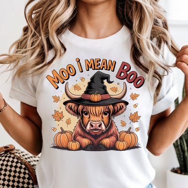 Moo I Mean Boo DTF Transfer DTF Heat Press Transfer from Sweet Tee Transfers