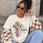 Chosen Floral Cross DTF Transfer DTF Heat Press Transfer from Sweet Tee Transfers