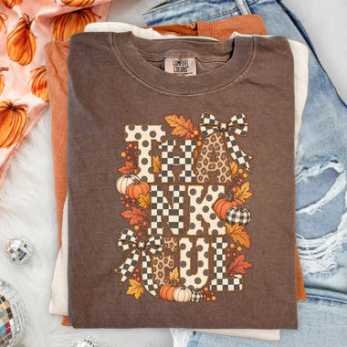 Thankful Checkered Polkadot Fall DTF Transfer DTF Heat Press Transfer from Sweet Tee Transfers