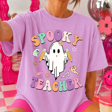 Spooky Teacher Ghost DTF Transfer DTF Heat Press Transfer from Sweet Tee Transfers