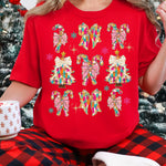 Watercolor Christmas Coquette Candy Cane DTF Transfer DTF Heat Press Transfer from Sweet Tee Transfers